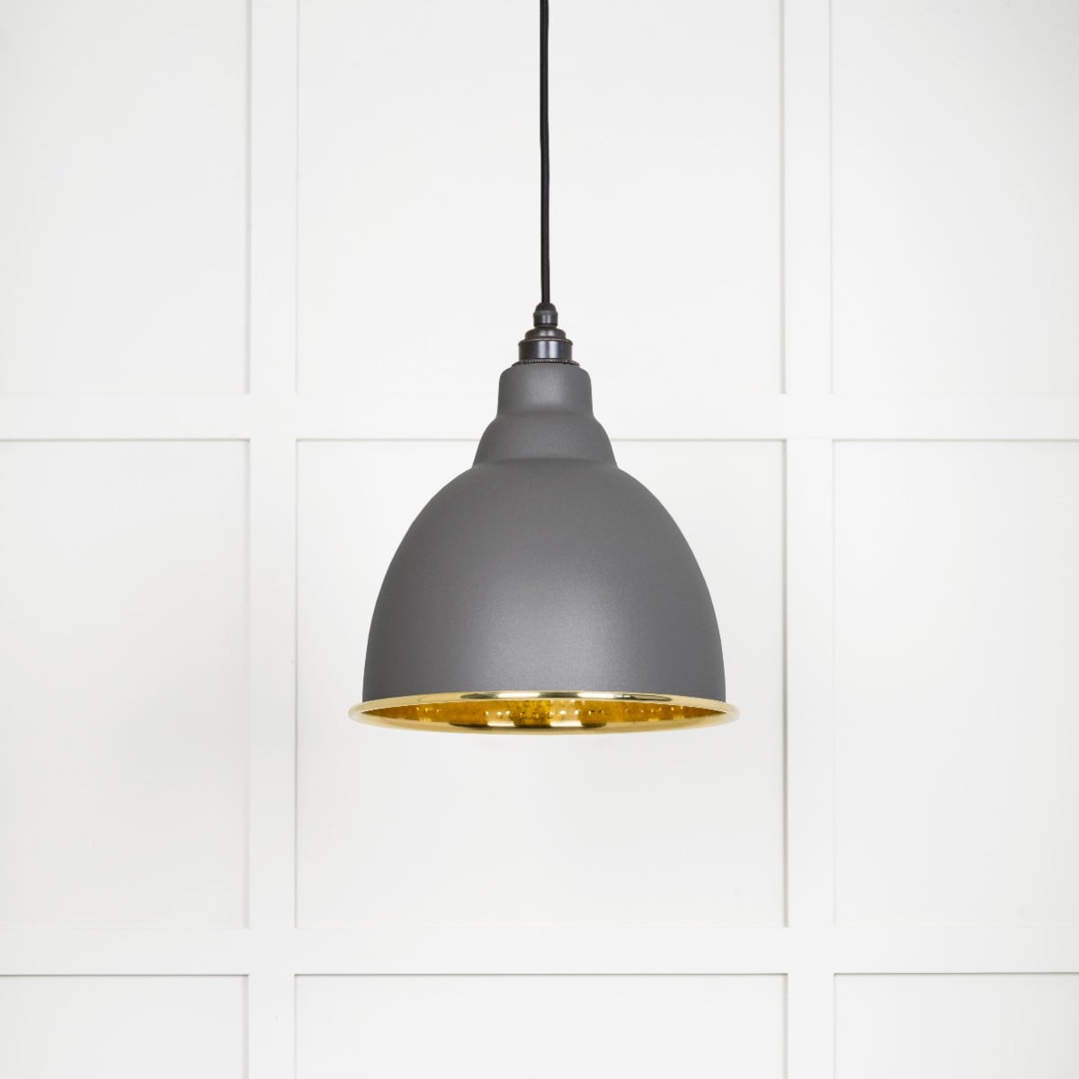 From The Anvil 49517BL Hammered Brass Brindley Pendant in Bluff Hammered Brass
