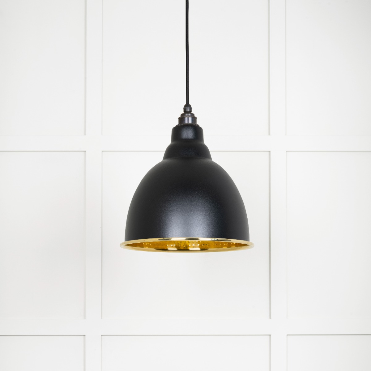 From The Anvil 49517EB Hammered Brass Brindley Pendant in Elan Black Hammered Brass