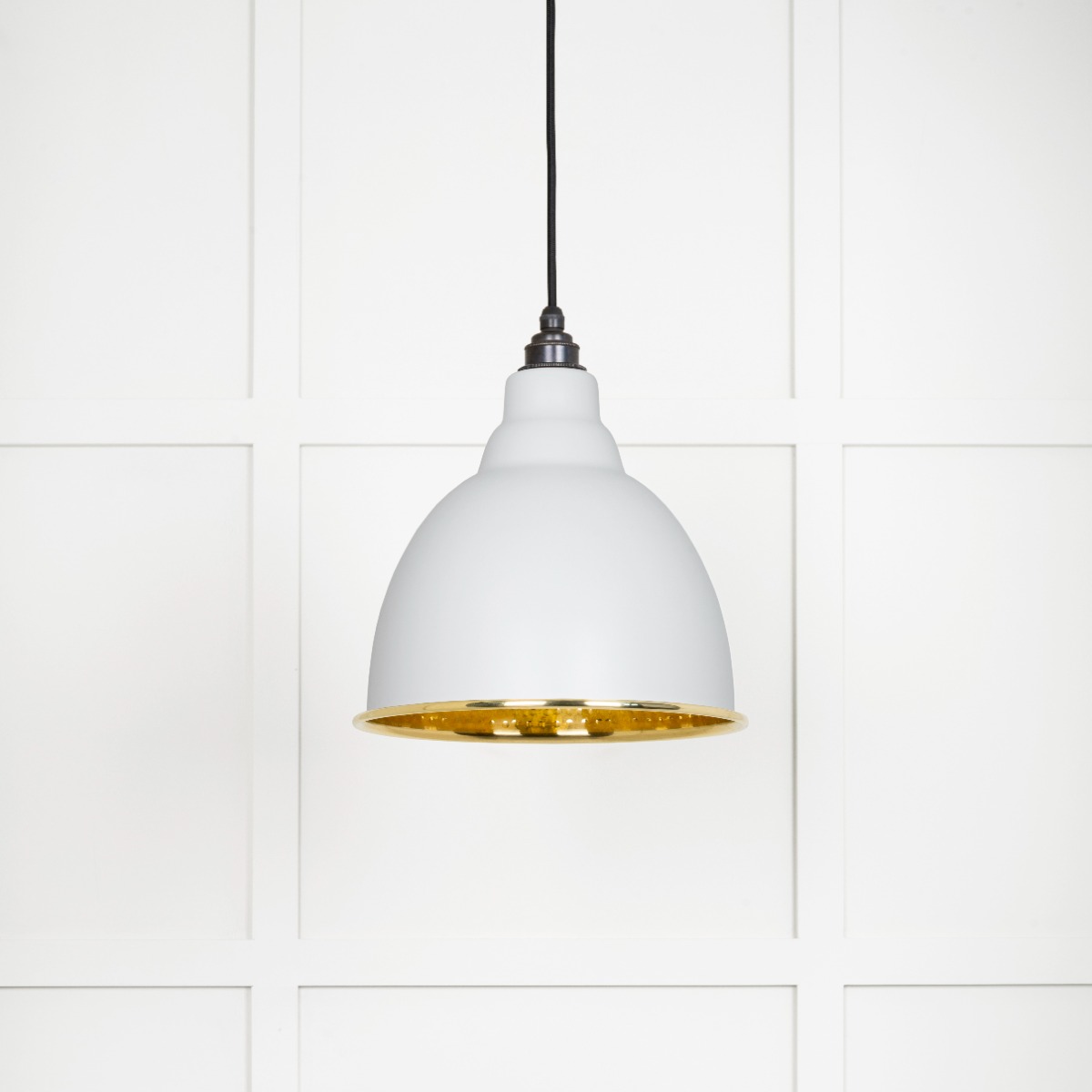 From The Anvil 49517F Hammered Brass Brindley Pendant in Flock Hammered Brass
