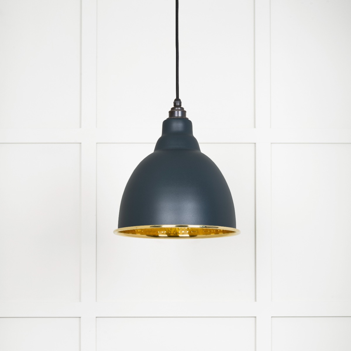 From The Anvil 49517SO Hammered Brass Brindley Pendant in Soot Hammered Brass