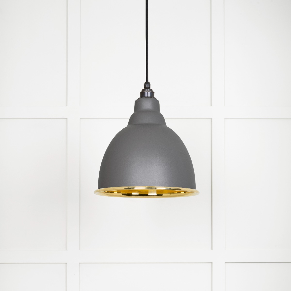 From The Anvil 49518BL Smooth Brass Brindley Pendant in Bluff Smooth Brass