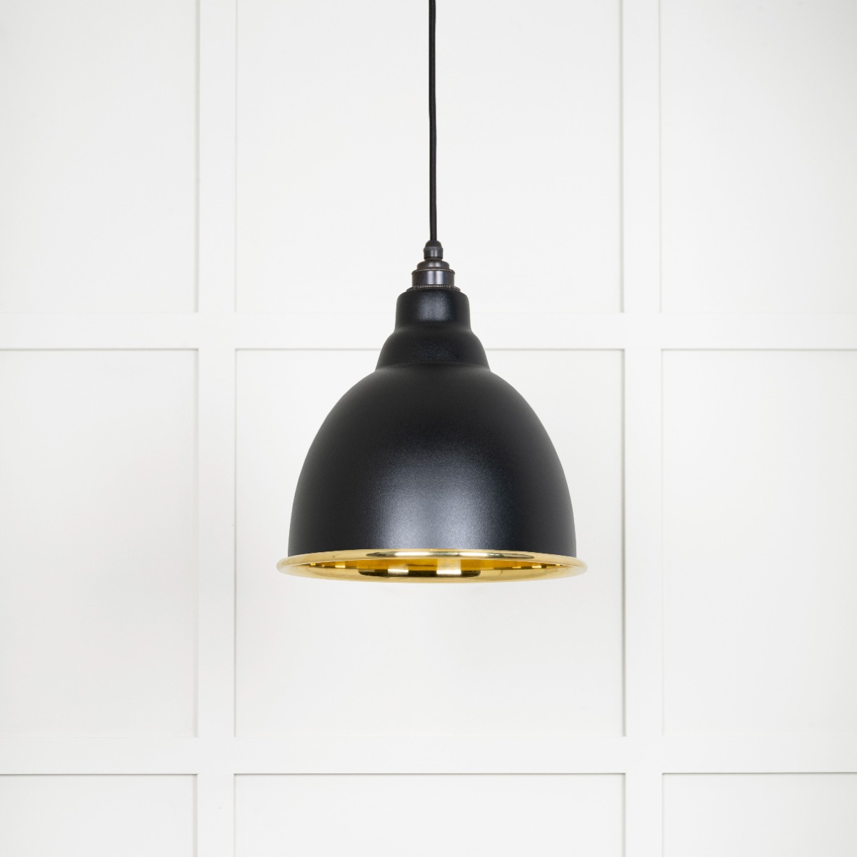 From The Anvil 49518EB Smooth Brass Brindley Pendant in Elan Black Smooth Brass