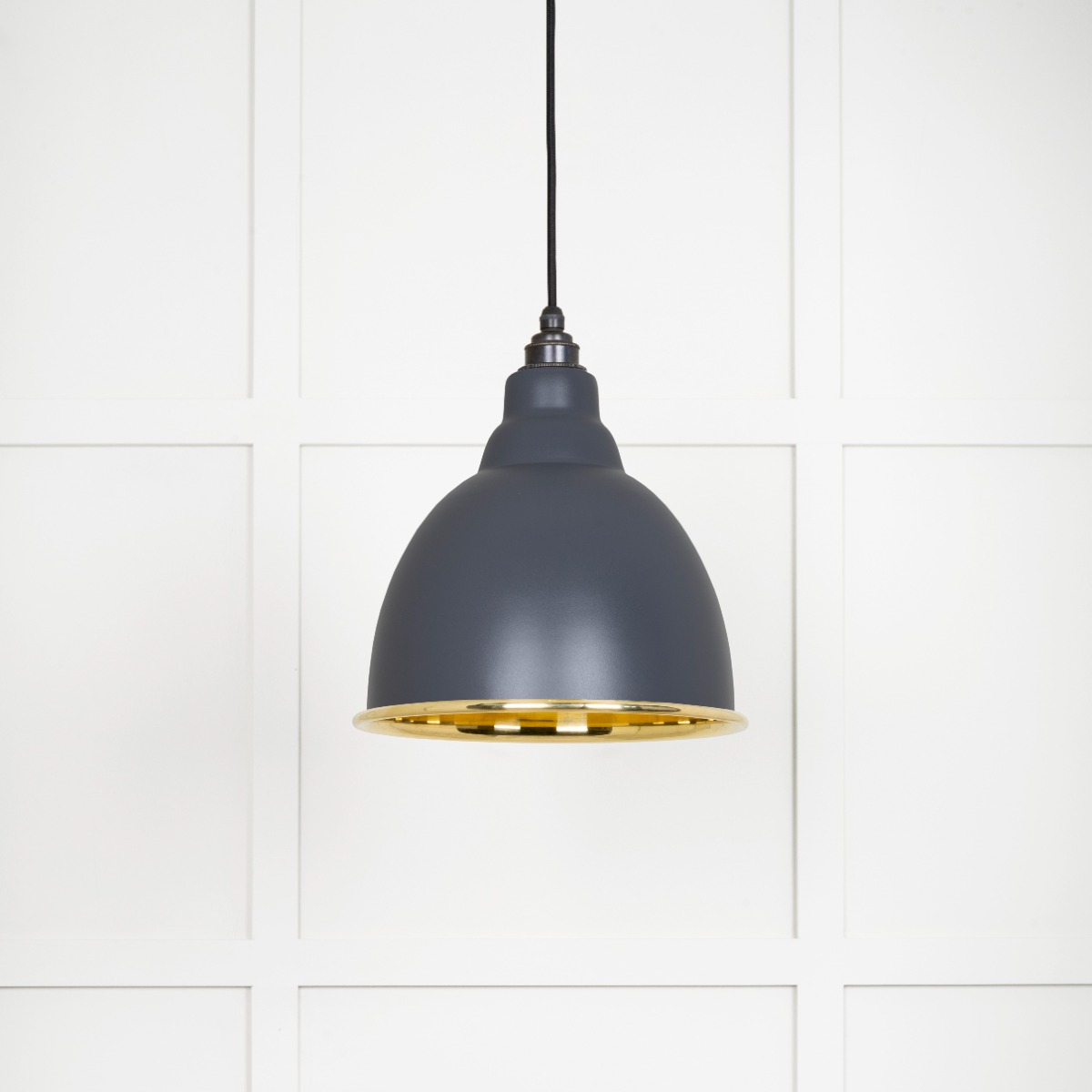From The Anvil 49518SL Smooth Brass Brindley Pendant in Slate Smooth Brass
