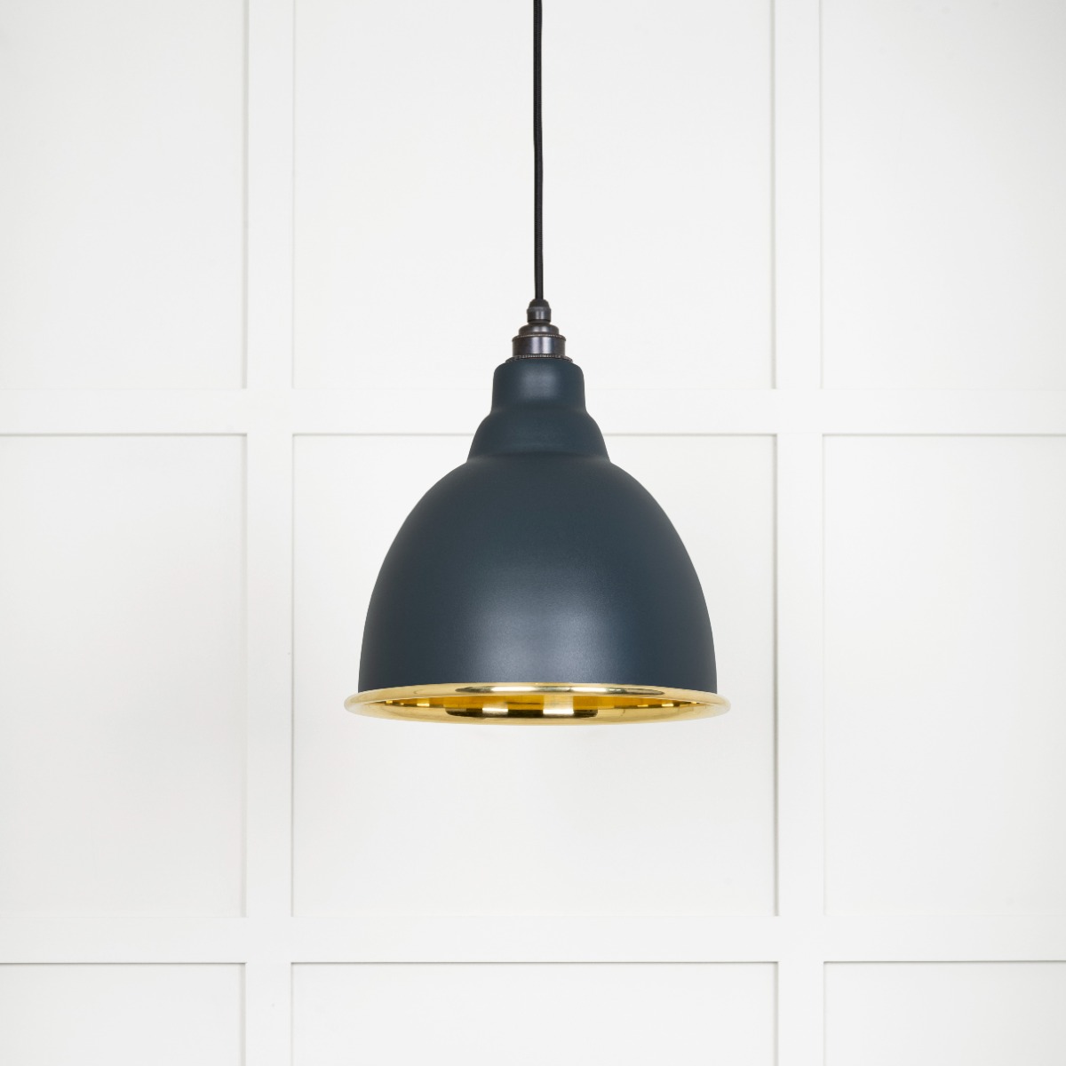 From The Anvil 49518SO Smooth Brass Brindley Pendant in Soot Smooth Brass
