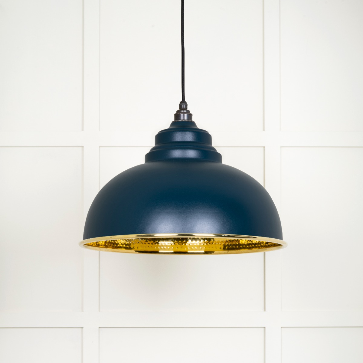 From The Anvil 49521DU Hammered Brass Harborne Pendant in Dusk Hammered Brass