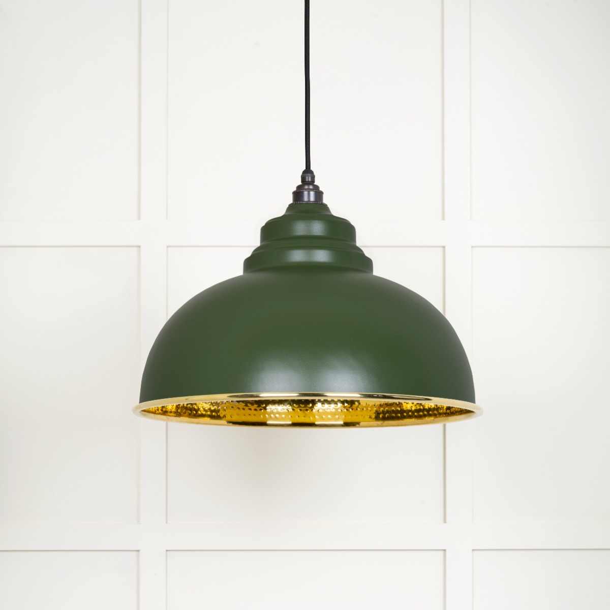 From The Anvil 49521H Hammered Brass Harborne Pendant in Heath Hammered Brass