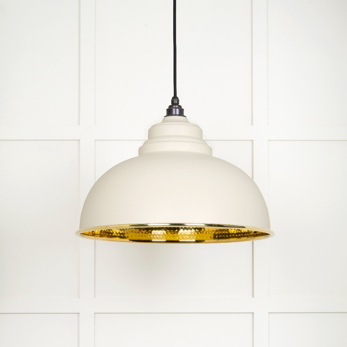 From The Anvil 49521TE Hammered Brass Harborne Pendant in Teasel Hammered Brass