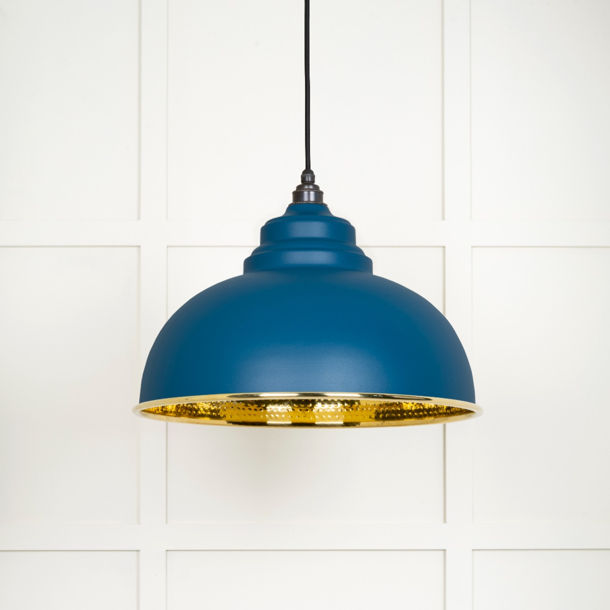 From The Anvil 49521U Hammered Brass Harborne Pendant in Upstream Hammered Brass