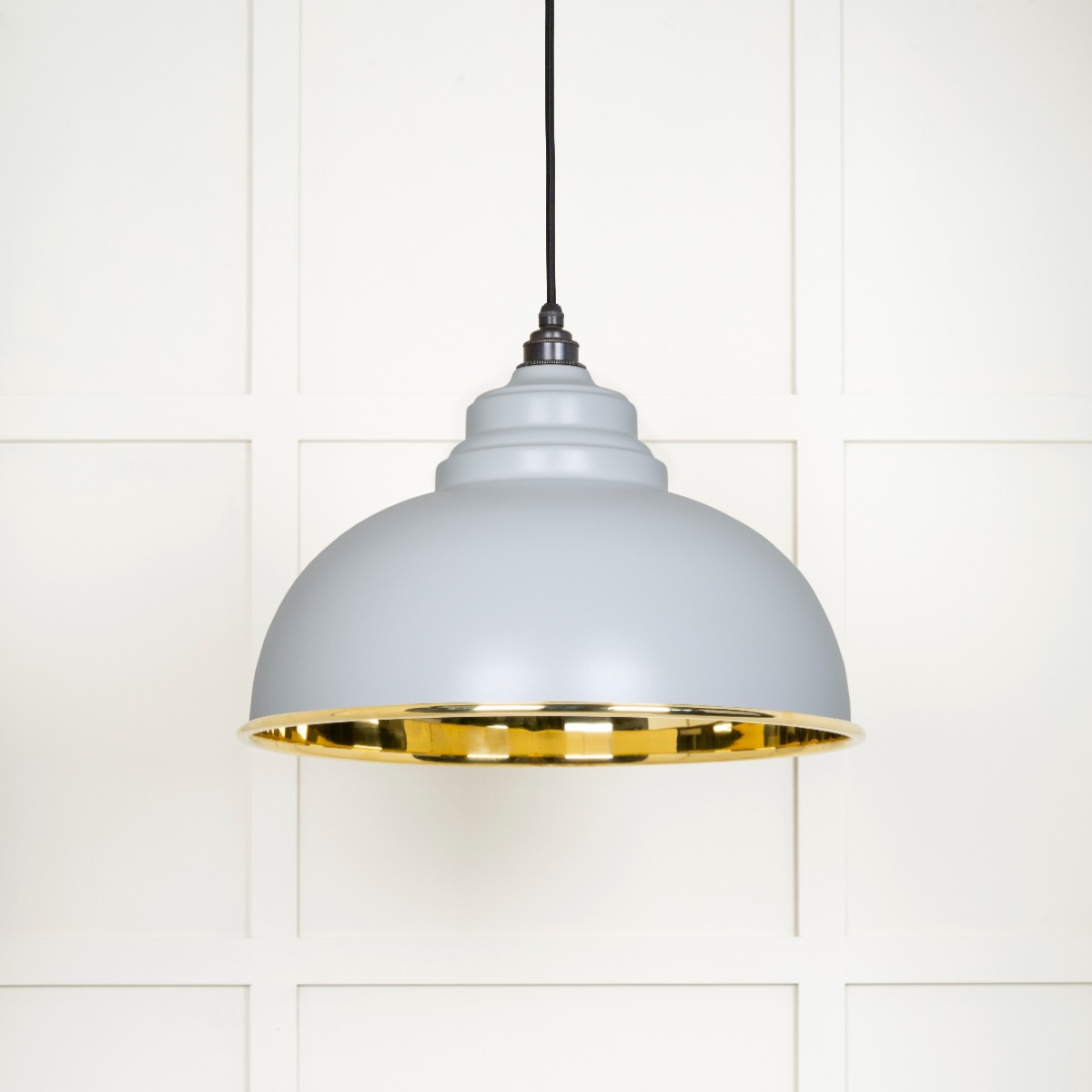 From The Anvil 49522BI Smooth Brass Harborne Pendant in Birch Smooth Brass
