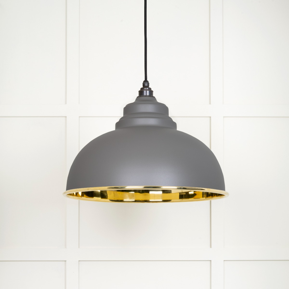 From The Anvil 49522BL Smooth Brass Harborne Pendant in Bluff Smooth Brass