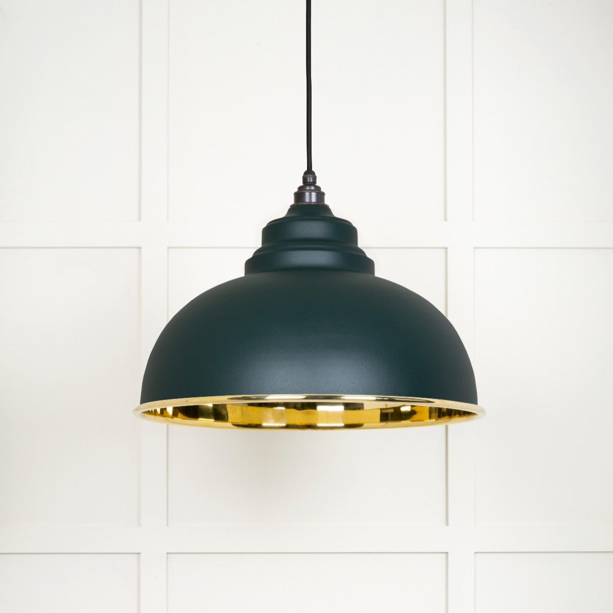 From The Anvil 49522DI Smooth Brass Harborne Pendant in Dingle Smooth Brass