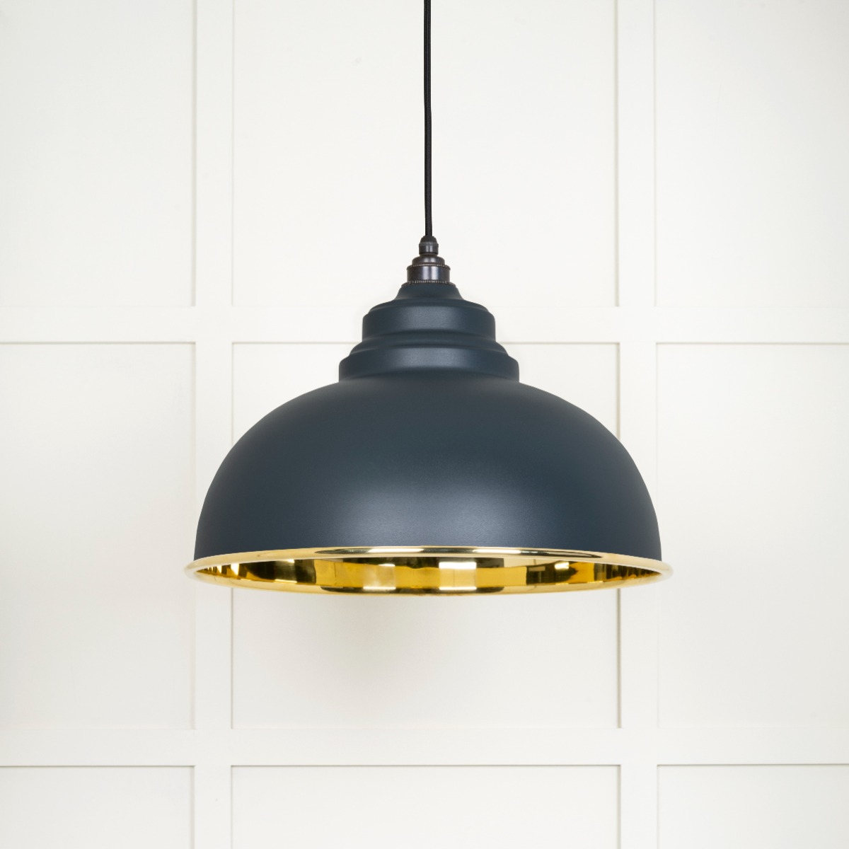 From The Anvil 49522SO Smooth Brass Harborne Pendant in Soot Smooth Brass