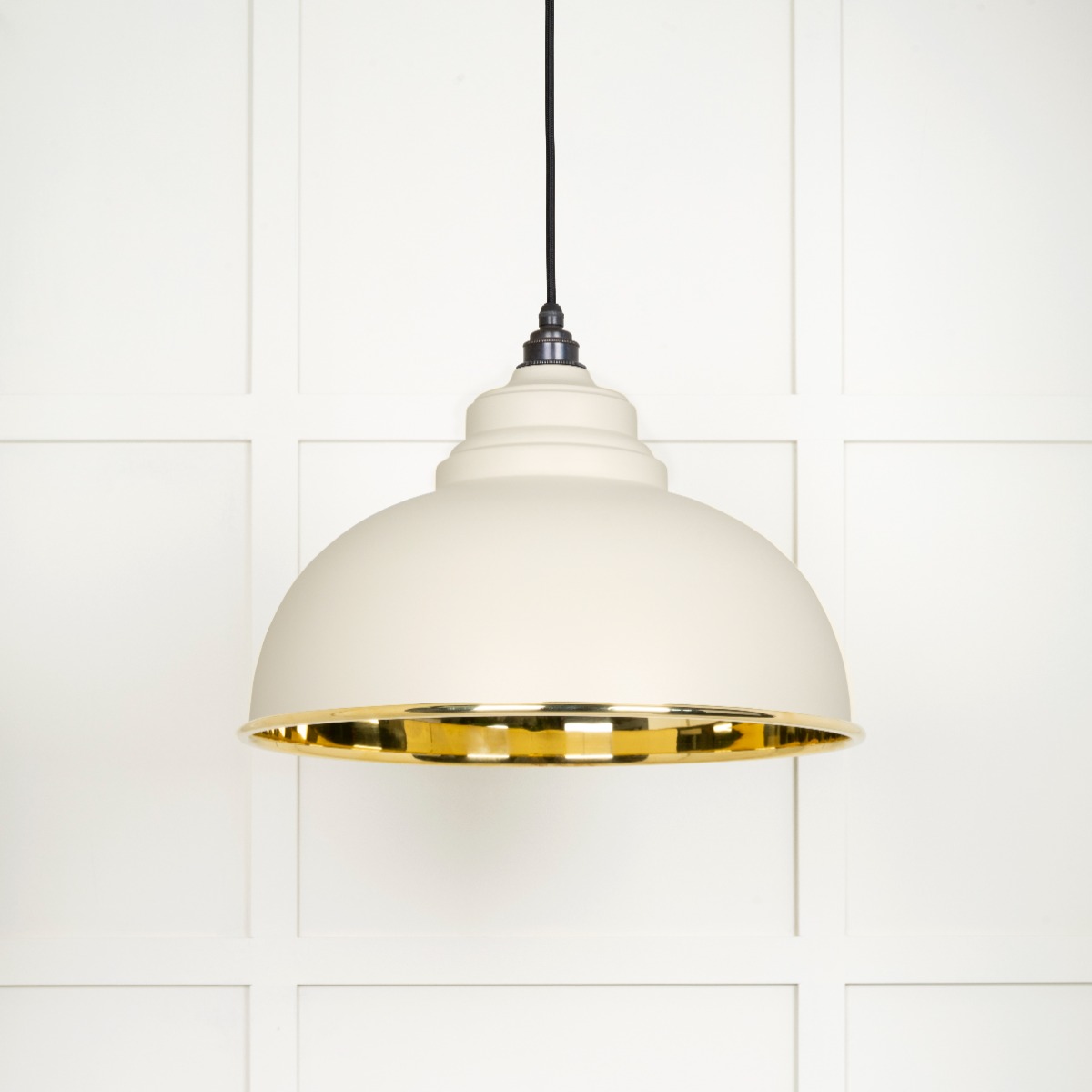 From The Anvil 49522TE Smooth Brass Harborne Pendant in Teasel Smooth Brass