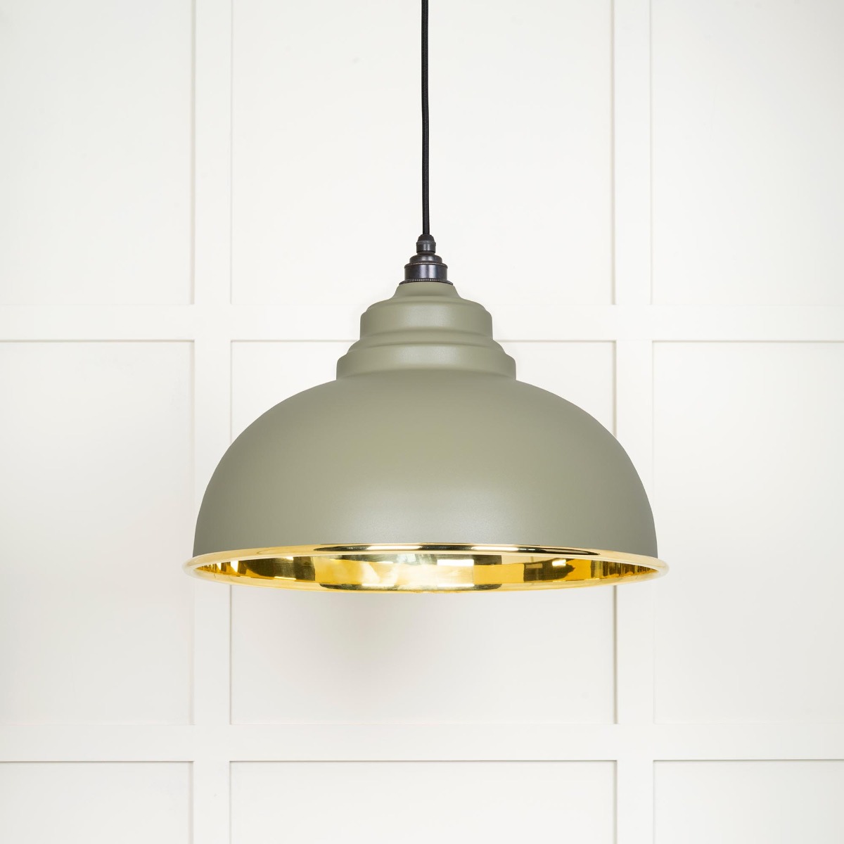 From The Anvil 49522TU Smooth Brass Harborne Pendant in Tump Smooth Brass