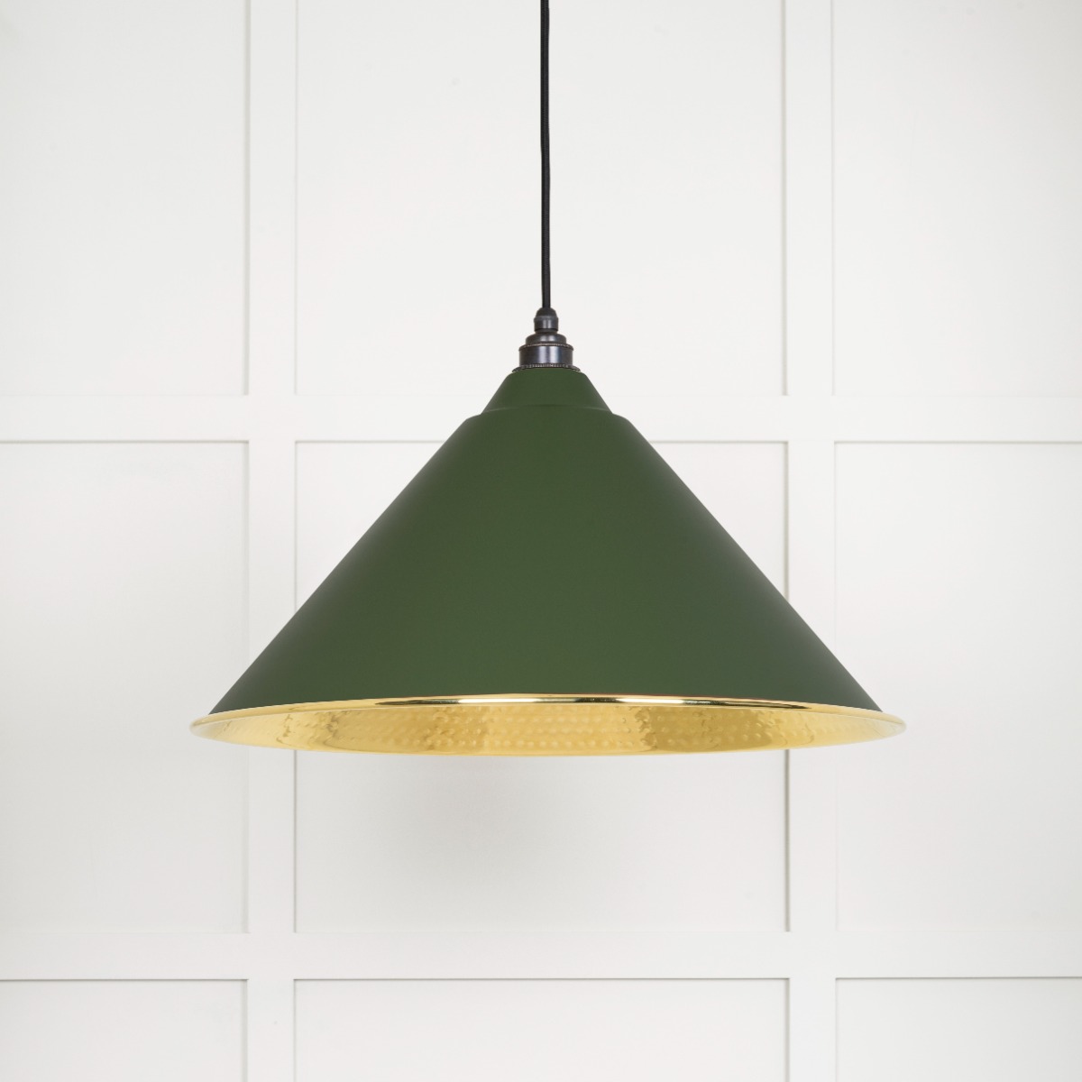 From The Anvil 49523H Hammered Brass Hockley Pendant in Heath Hammered Brass