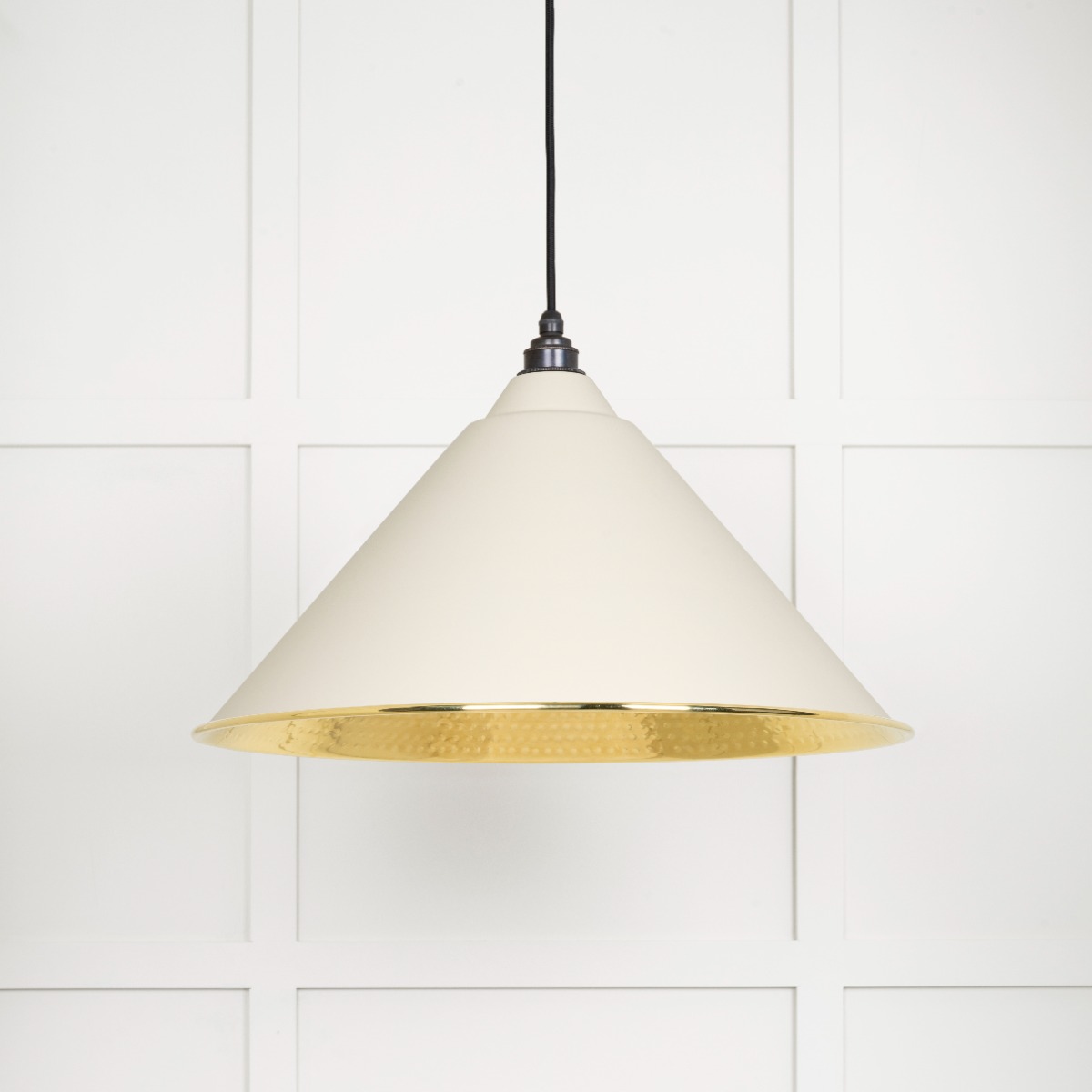 From The Anvil 49523TE Hammered Brass Hockley Pendant in Teasel Hammered Brass