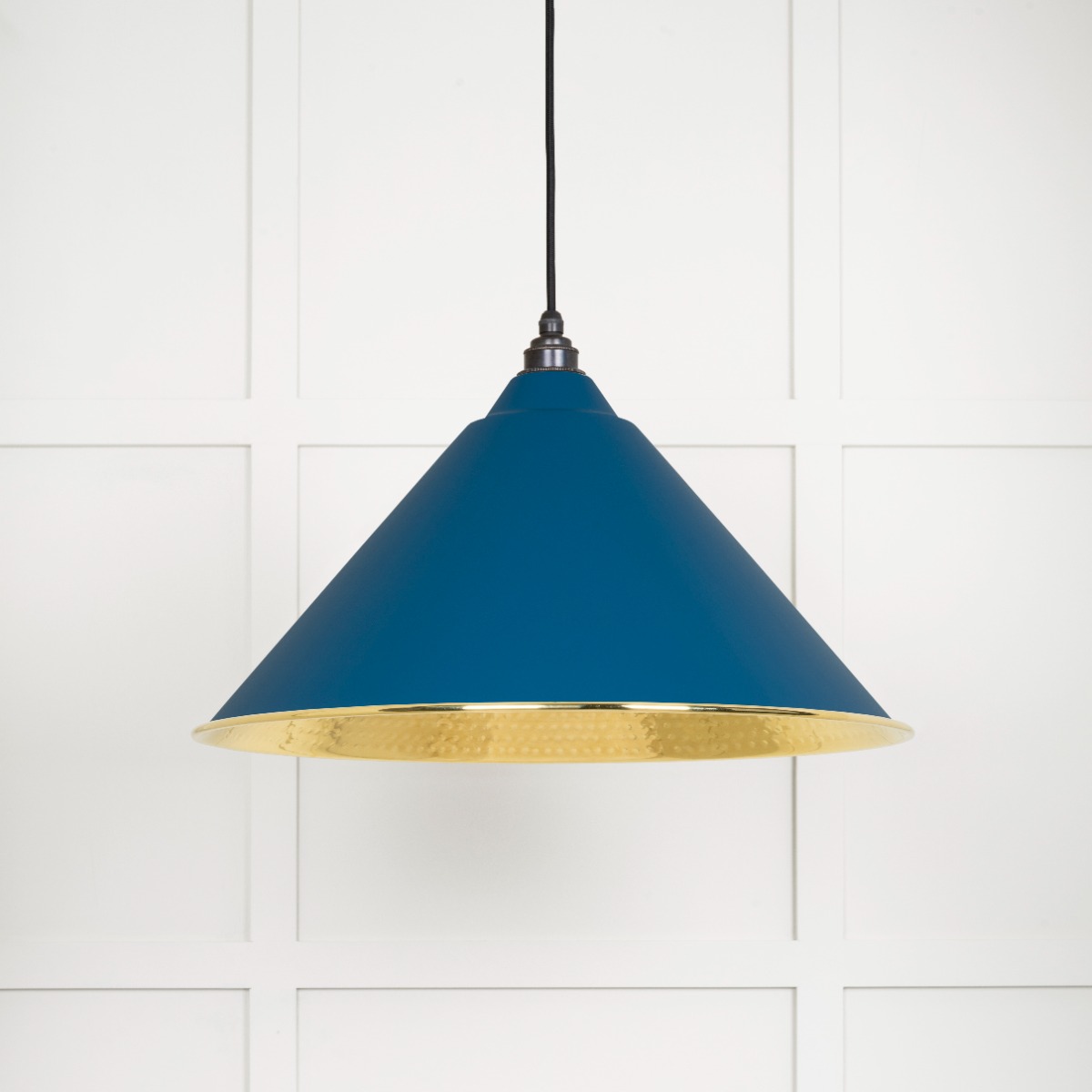 From The Anvil 49523U Hammered Brass Hockley Pendant in Upstream Hammered Brass