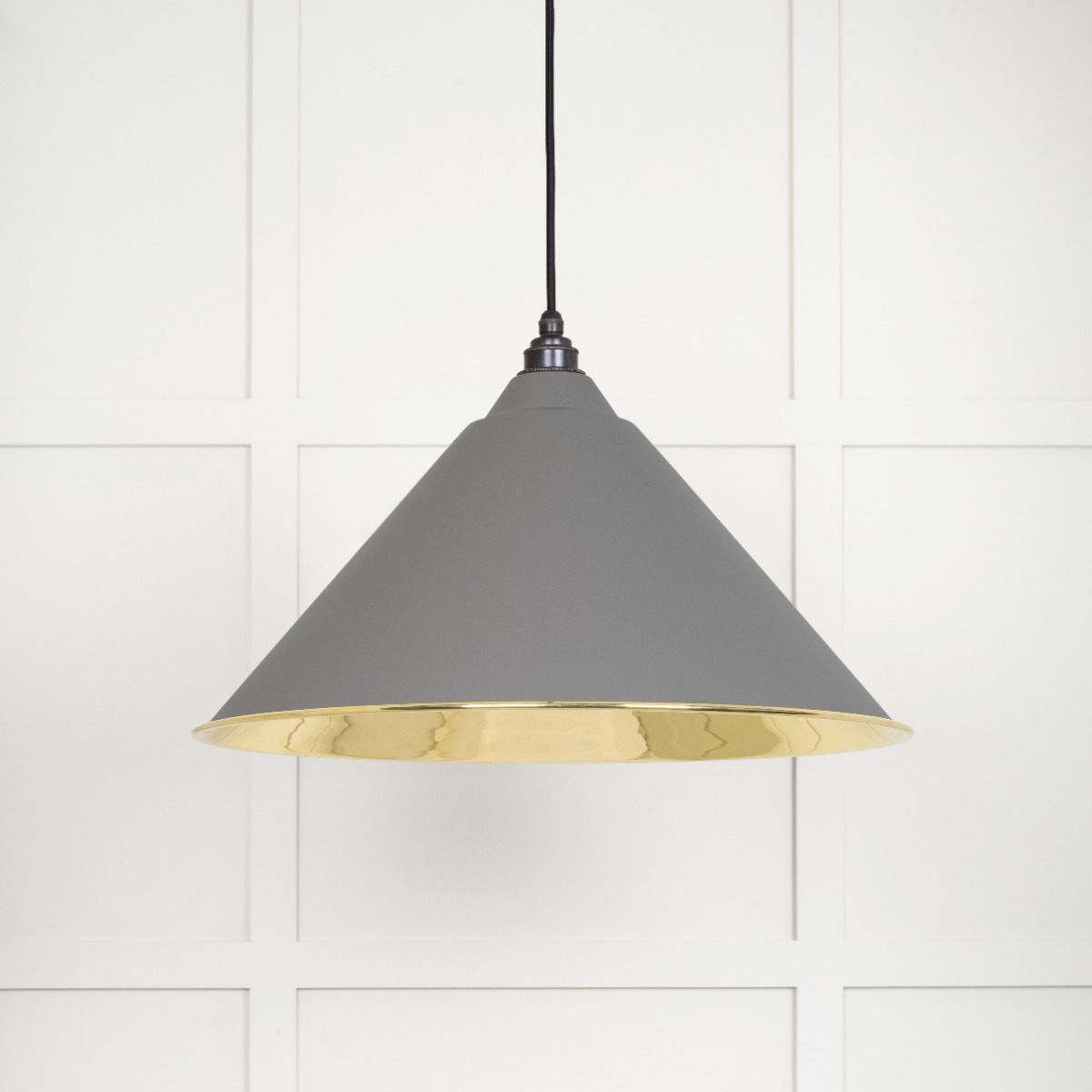 From The Anvil 49524BL Smooth Brass Hockley Pendant in Bluff Smooth Brass