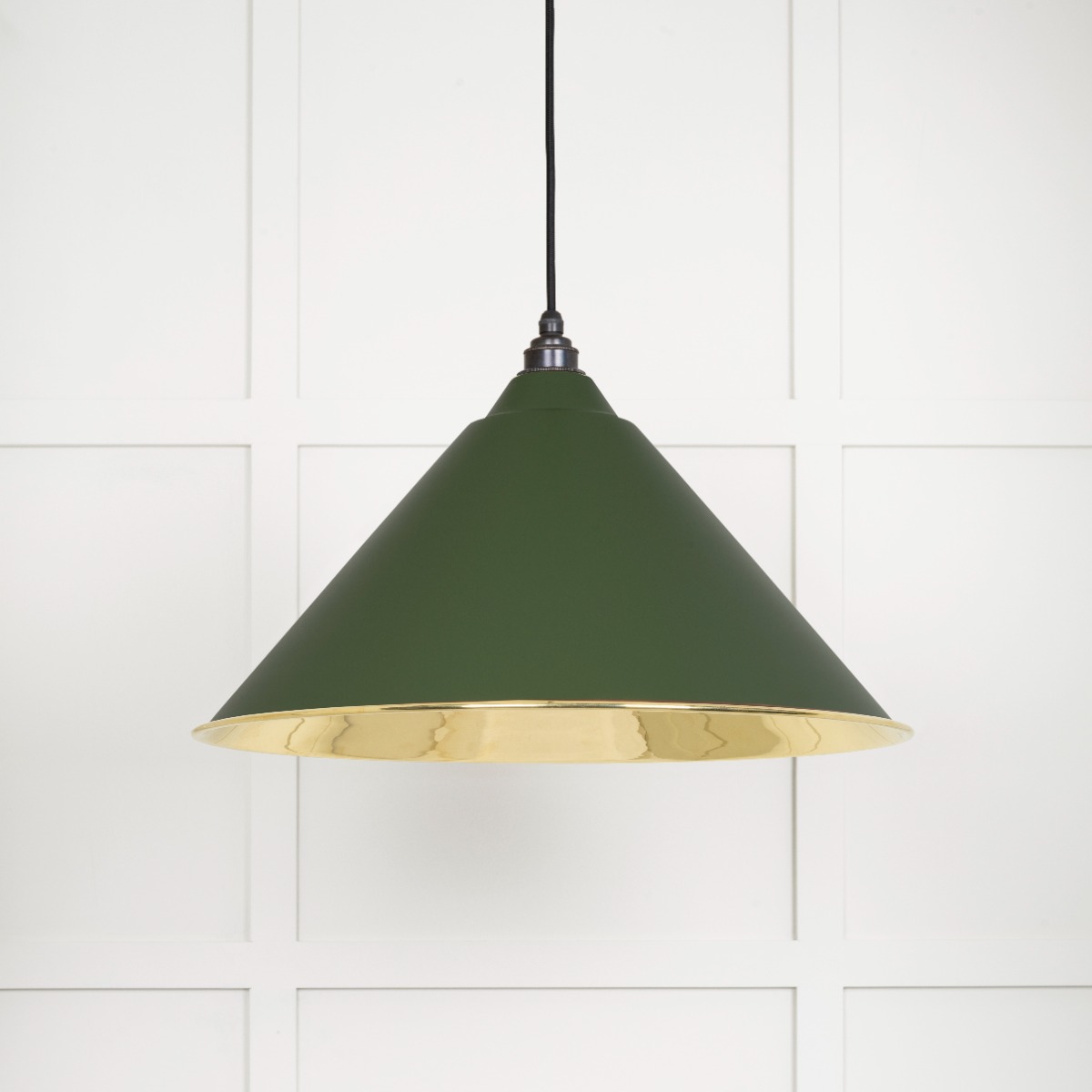 From The Anvil 49524H Smooth Brass Hockley Pendant in Heath Smooth Brass