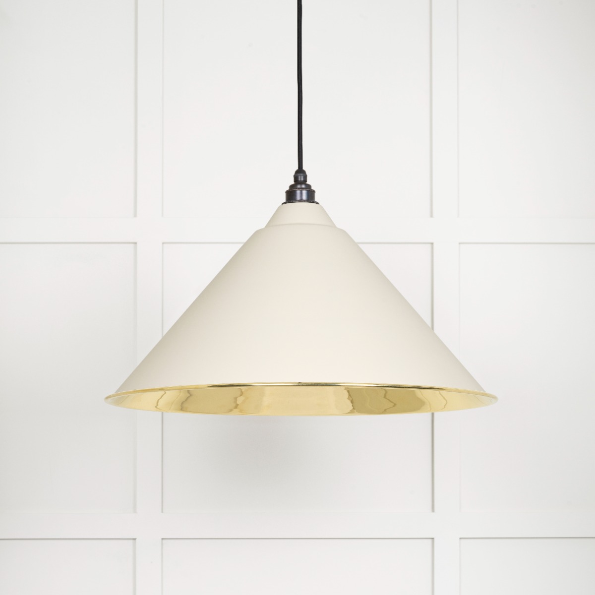 From The Anvil 49524TE Smooth Brass Hockley Pendant in Teasel Smooth Brass