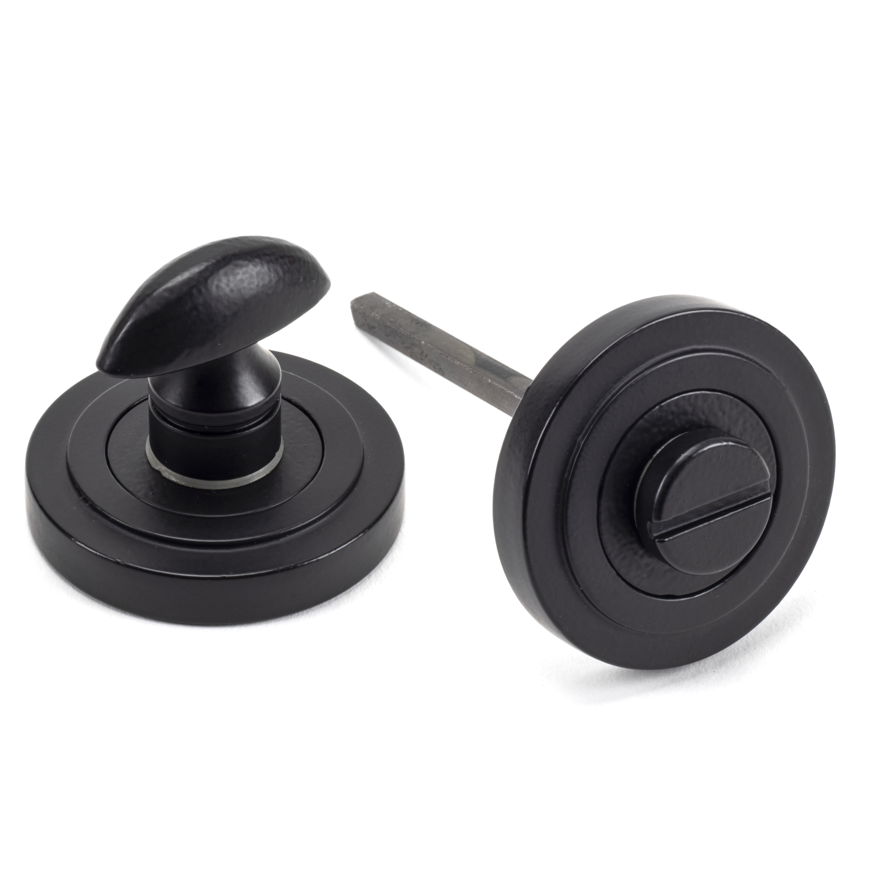 From The Anvil 49545 Matt Black Round Thumbturn Set (Art Deco Rose)