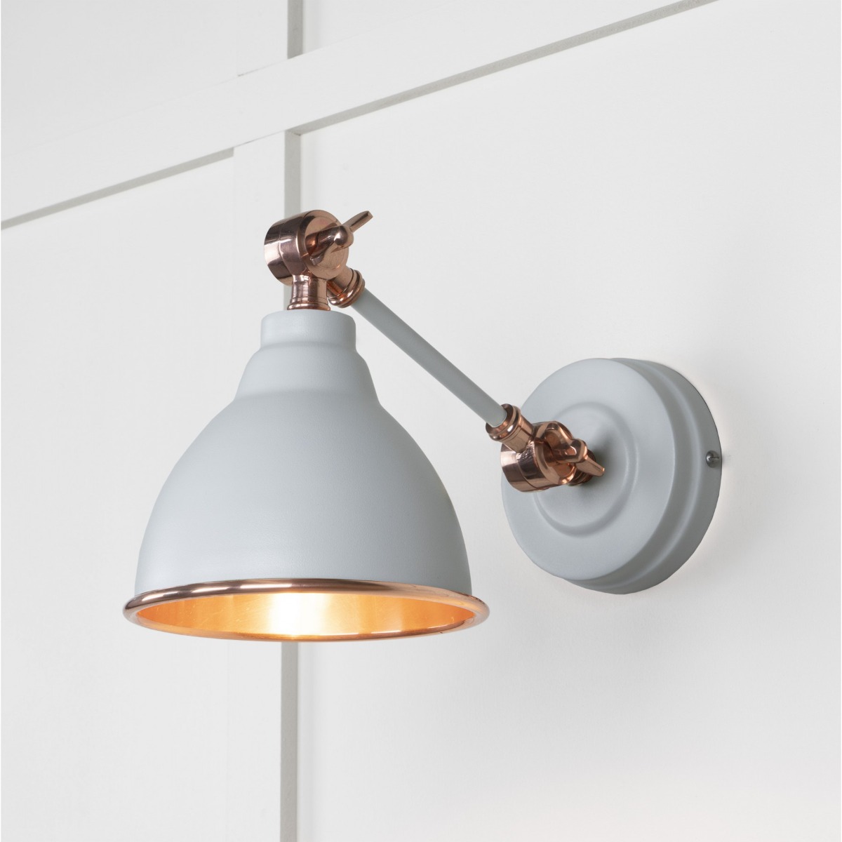 From the Anvil Smooth Copper Brindley Wall Light in Birch 49714SBI