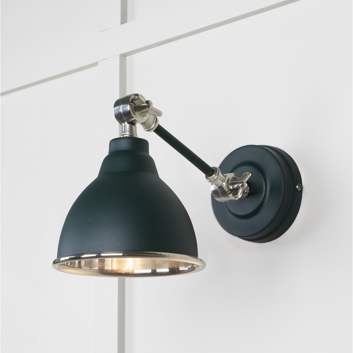 From the Anvil Smooth Nickel Brindley Wall Light in Dingle 49715SDI