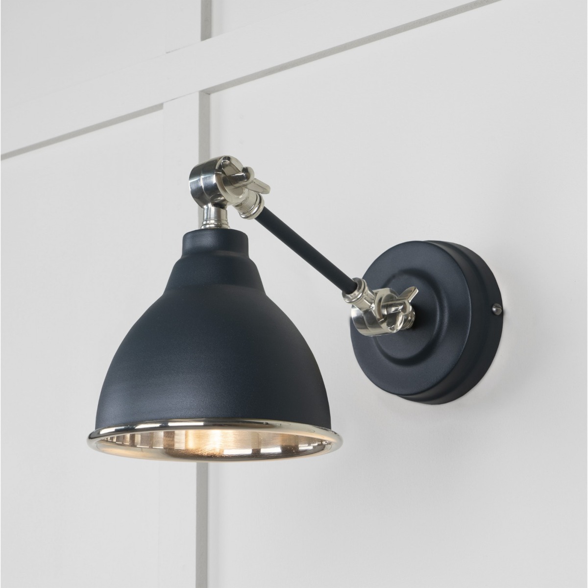 From the Anvil Smooth Nickel Brindley Wall Light in Soot 49715SSO
