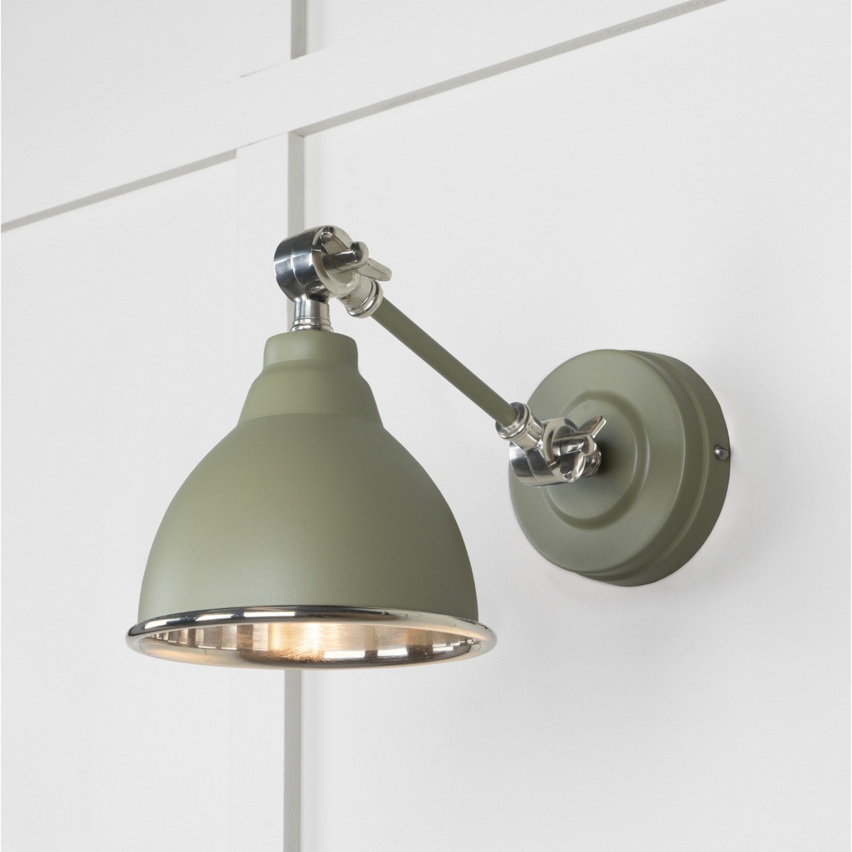 From the Anvil Smooth Nickel Brindley Wall Light in Tump 49715STU