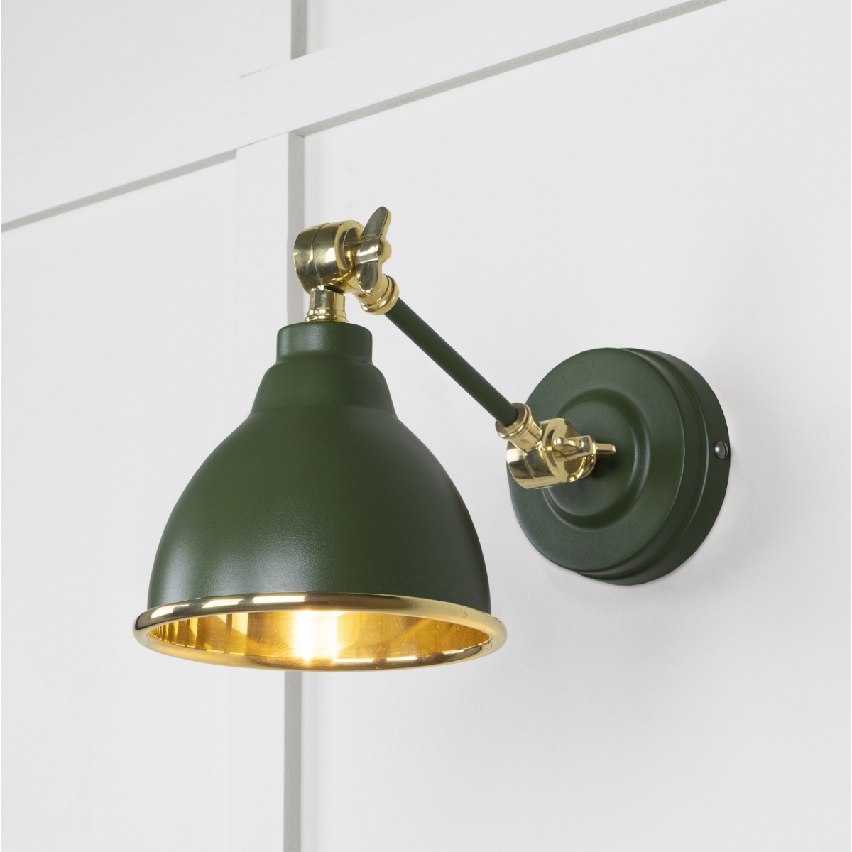 From the Anvil Smooth Brass Brindley Wall Light in Heath 49716SH