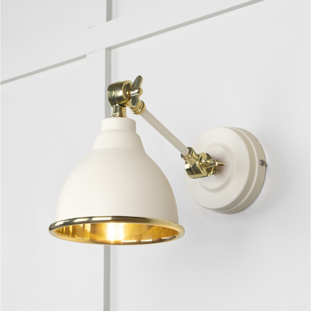 From the Anvil Smooth Brass Brindley Wall Light in Teasel 49716STE