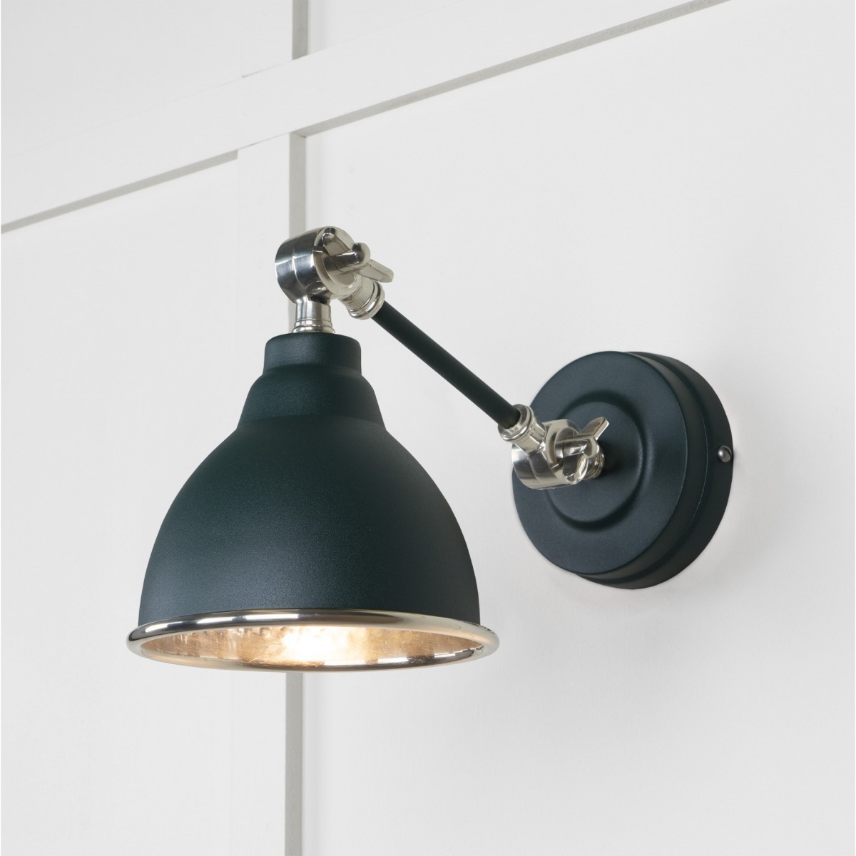 From the Anvil Hammered Nickel Brindley Wall Light in Dingle 49718SDI