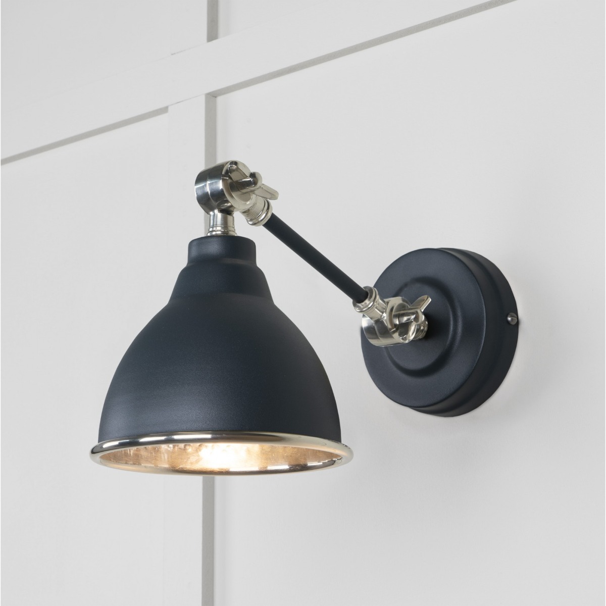 From the Anvil Hammered Nickel Brindley Wall Light in Soot 49718SSO