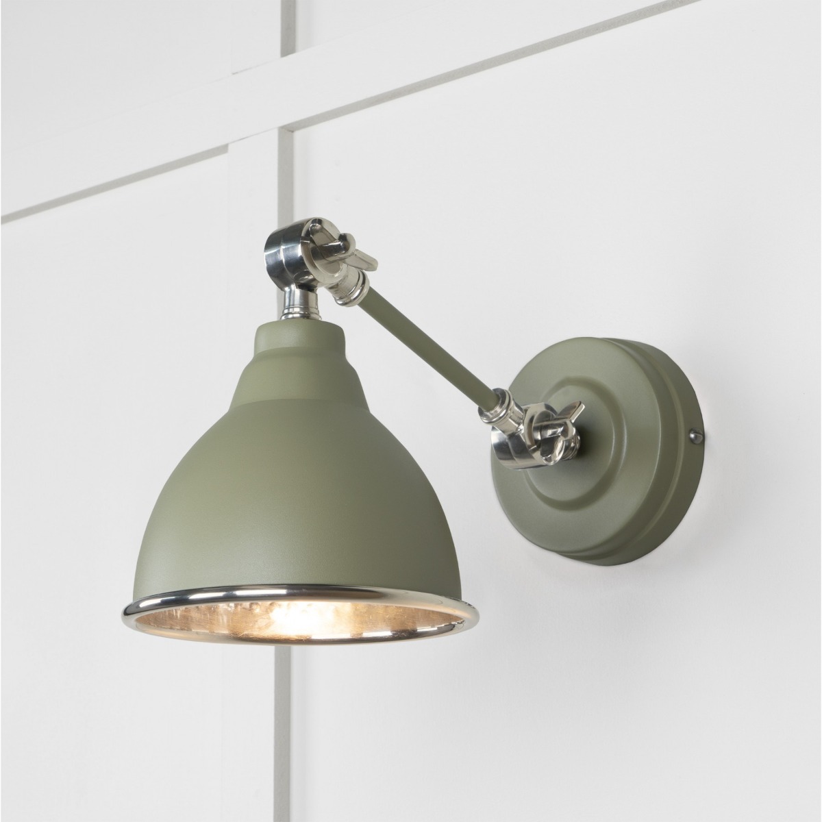 From the Anvil Hammered Nickel Brindley Wall Light in Tump 49718STU