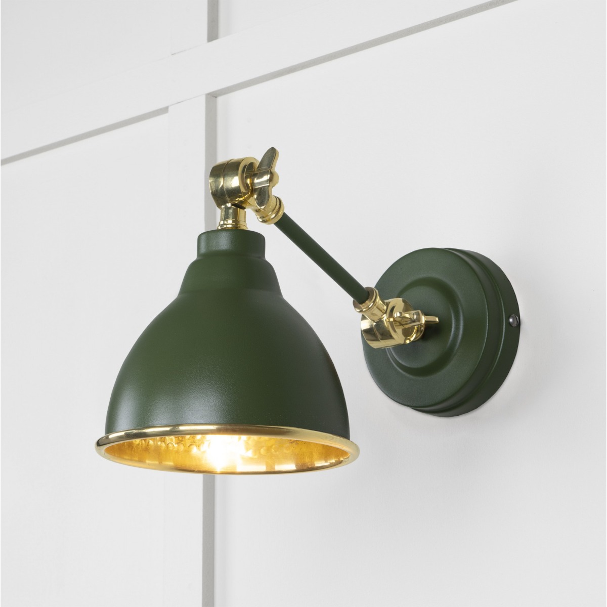 From the Anvil Hammered Brass Brindley Wall Light in Heath 49719SH