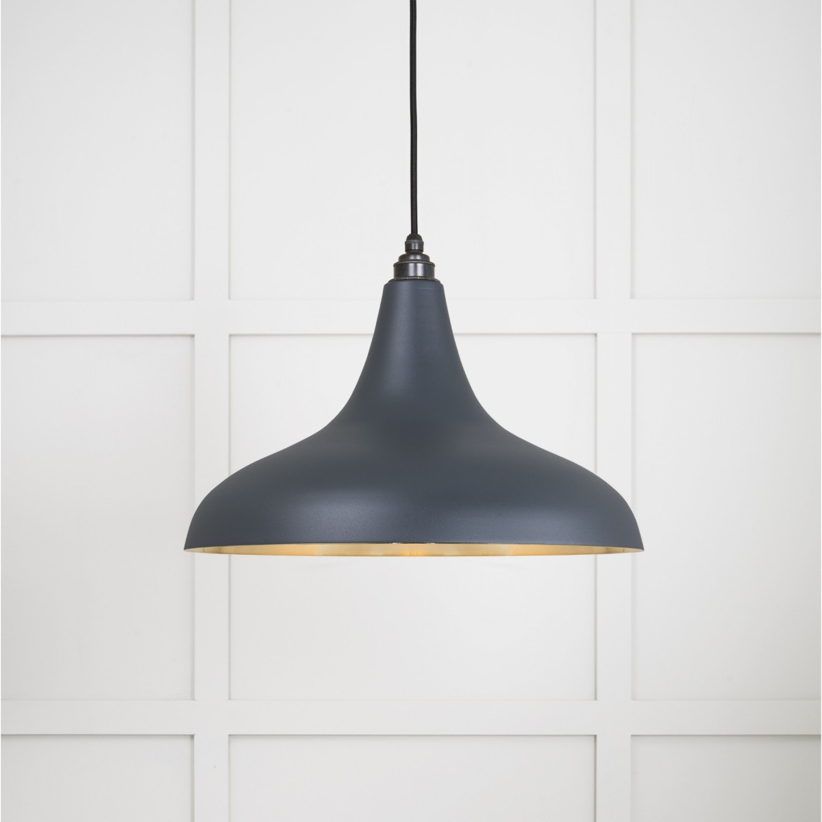 From the Anvil Smooth Brass Frankley Pendant in Soot 49722SSO