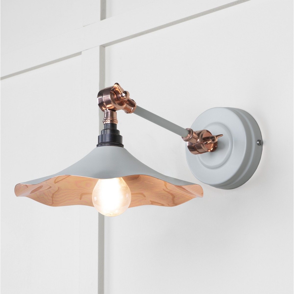 From the Anvil Smooth Copper Flora Wall Light in Birch 49723SBI