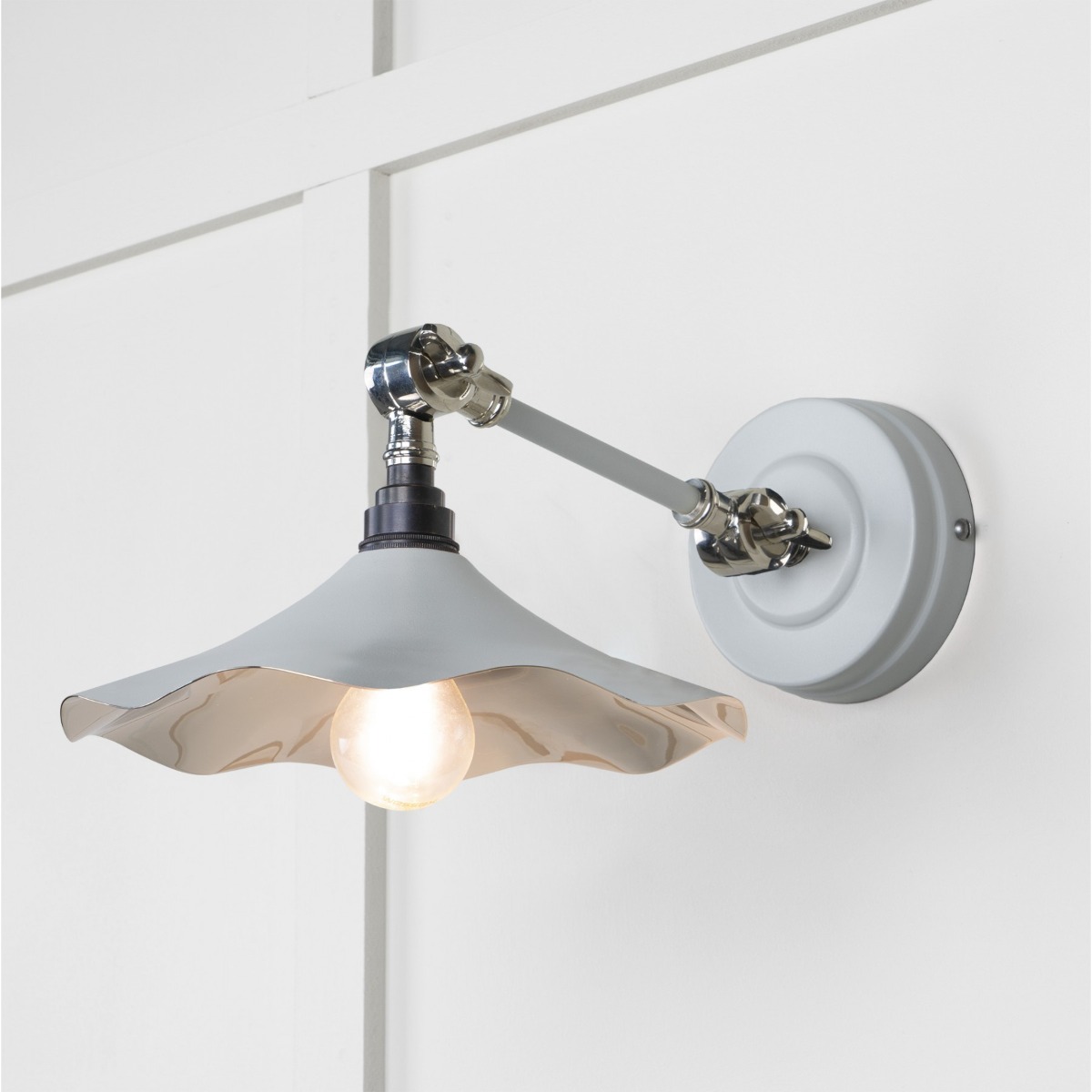 From the Anvil Smooth Nickel Flora Wall Light in Birch 49724SBI