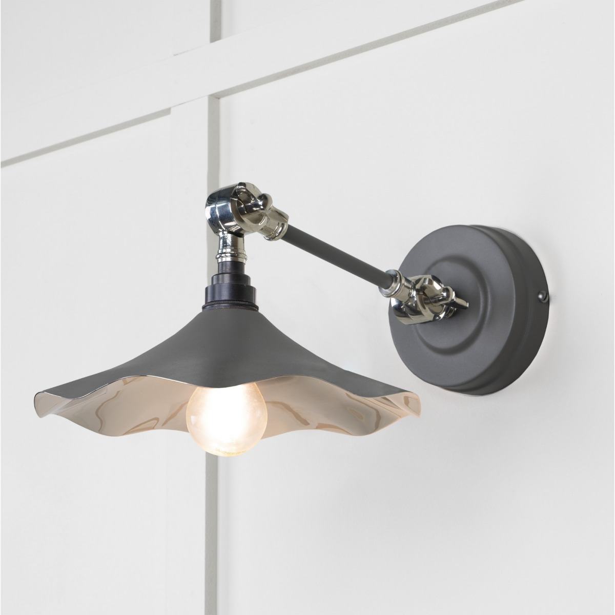 From the Anvil Smooth Nickel Flora Wall Light in Bluff 49724SBL