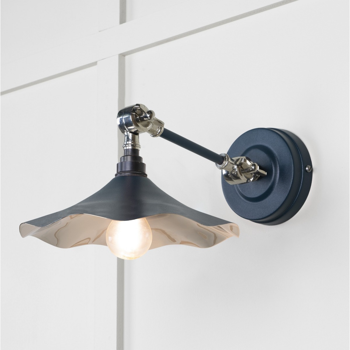From the Anvil Smooth Nickel Flora Wall Light in Dusk 49724SDU
