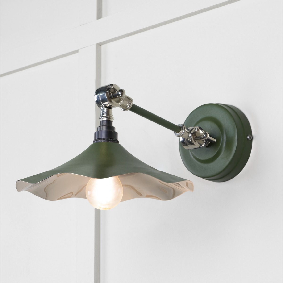 From the Anvil Smooth Nickel Flora Wall Light in Heath 49724SH