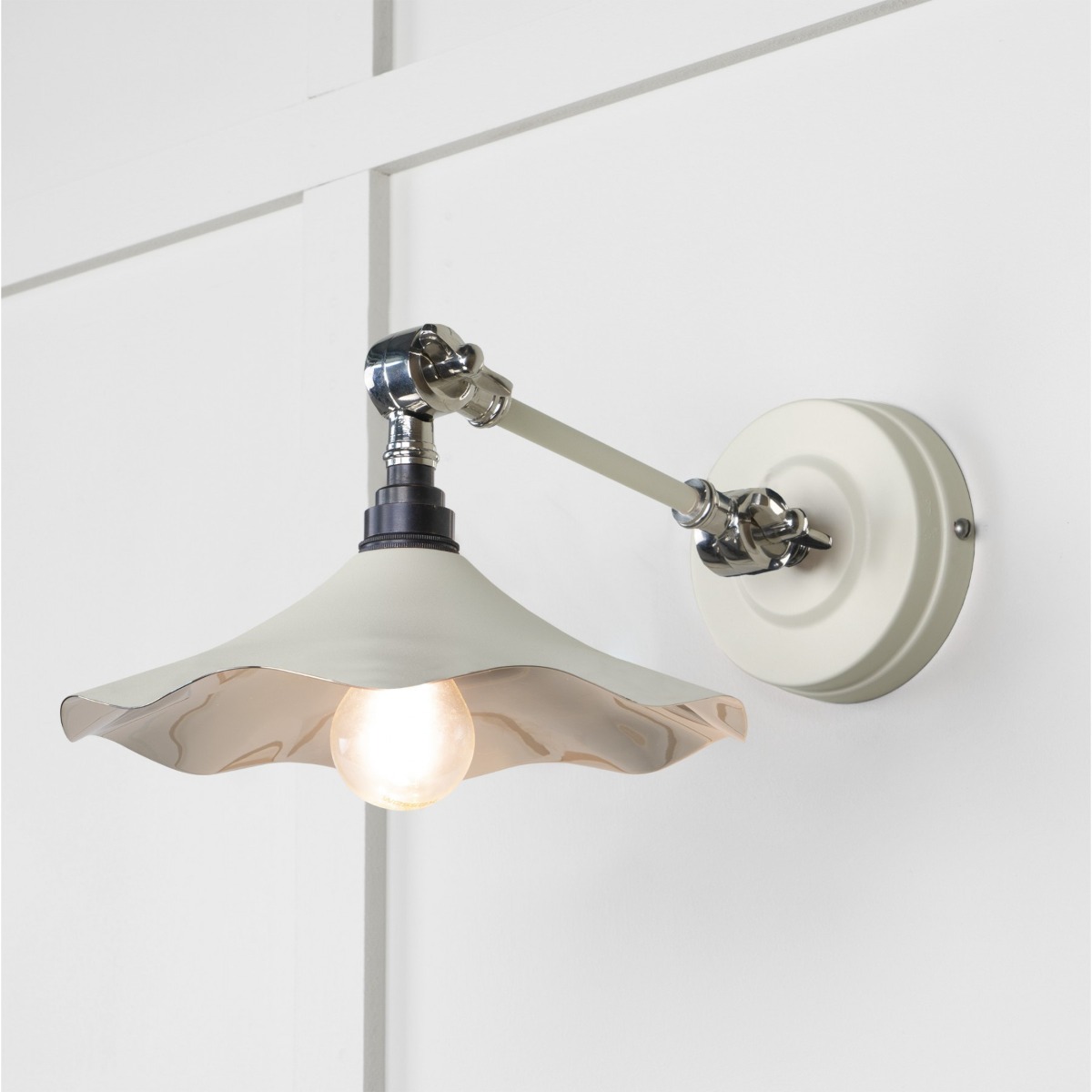 From the Anvil Smooth Nickel Flora Wall Light in Teasel 49724STE