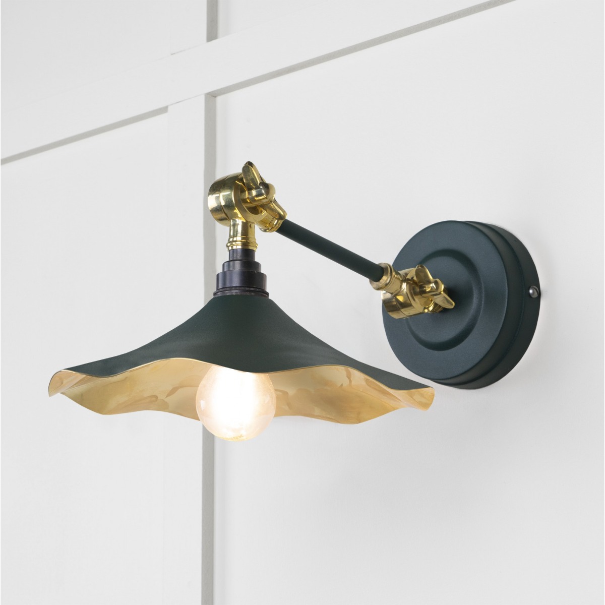From the Anvil Smooth Brass Flora Wall Light in Bluff 49725SBL