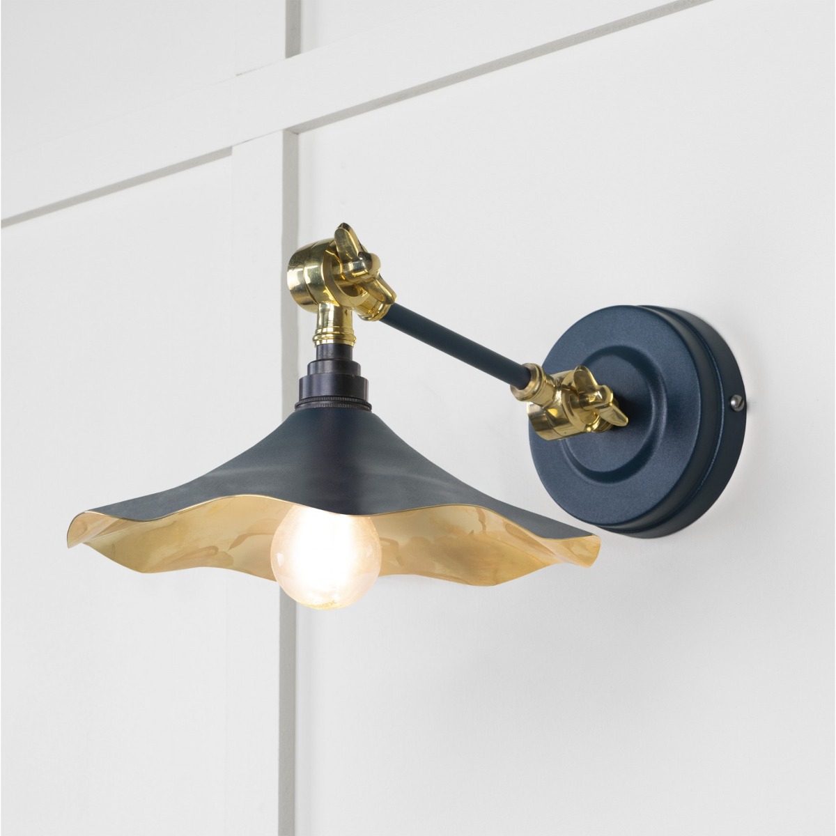 From the Anvil Smooth Brass Flora Wall Light in Dusk 49725SDU