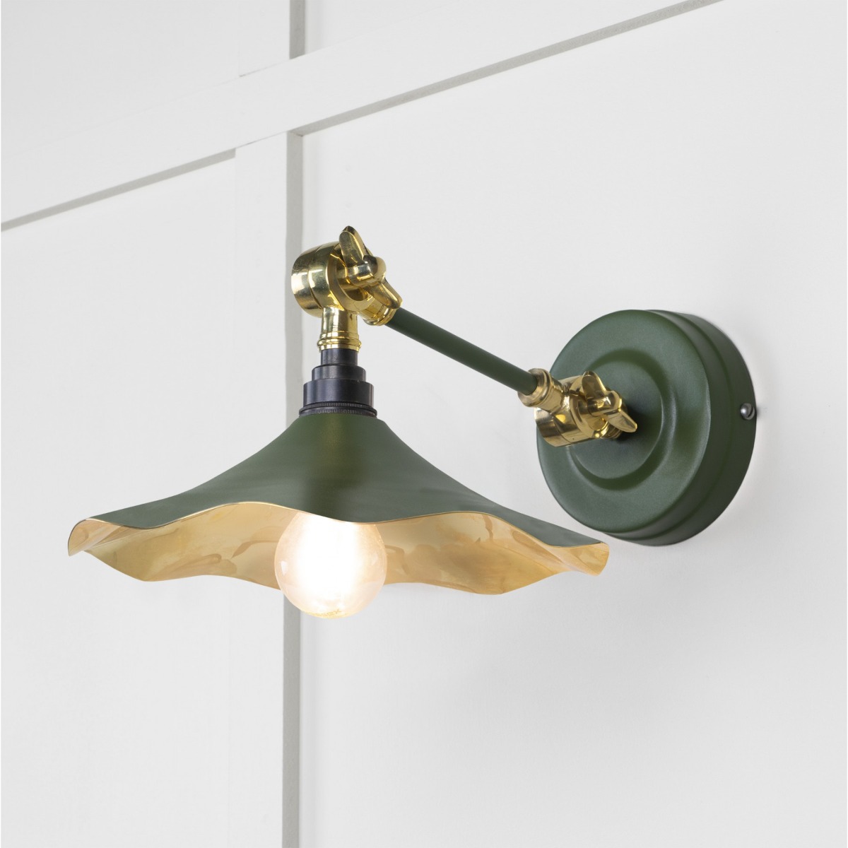 From the Anvil Smooth Brass Flora Wall Light in Heath 49725SH