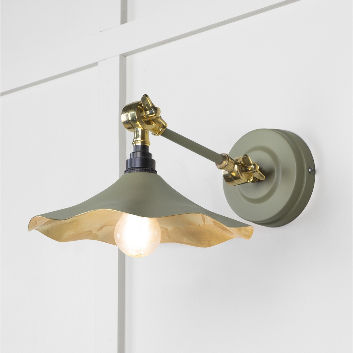 From the Anvil Smooth Brass Flora Wall Light in Tump 49725STU