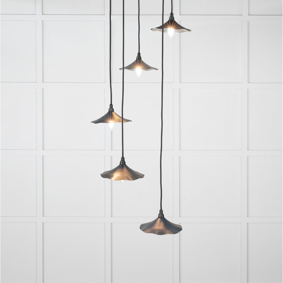 From the Anvil Smooth Nickel Flora Cluster Pendant in Dusk 49727SDU