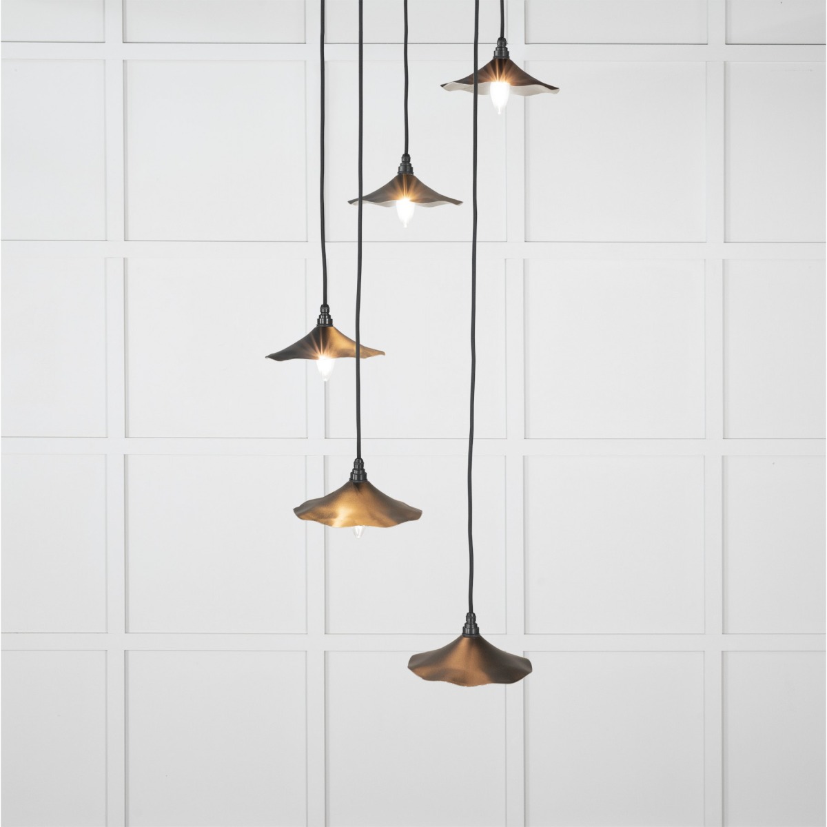From the Anvil Smooth Nickel Flora Cluster Pendant in Elan Black 49727SEB