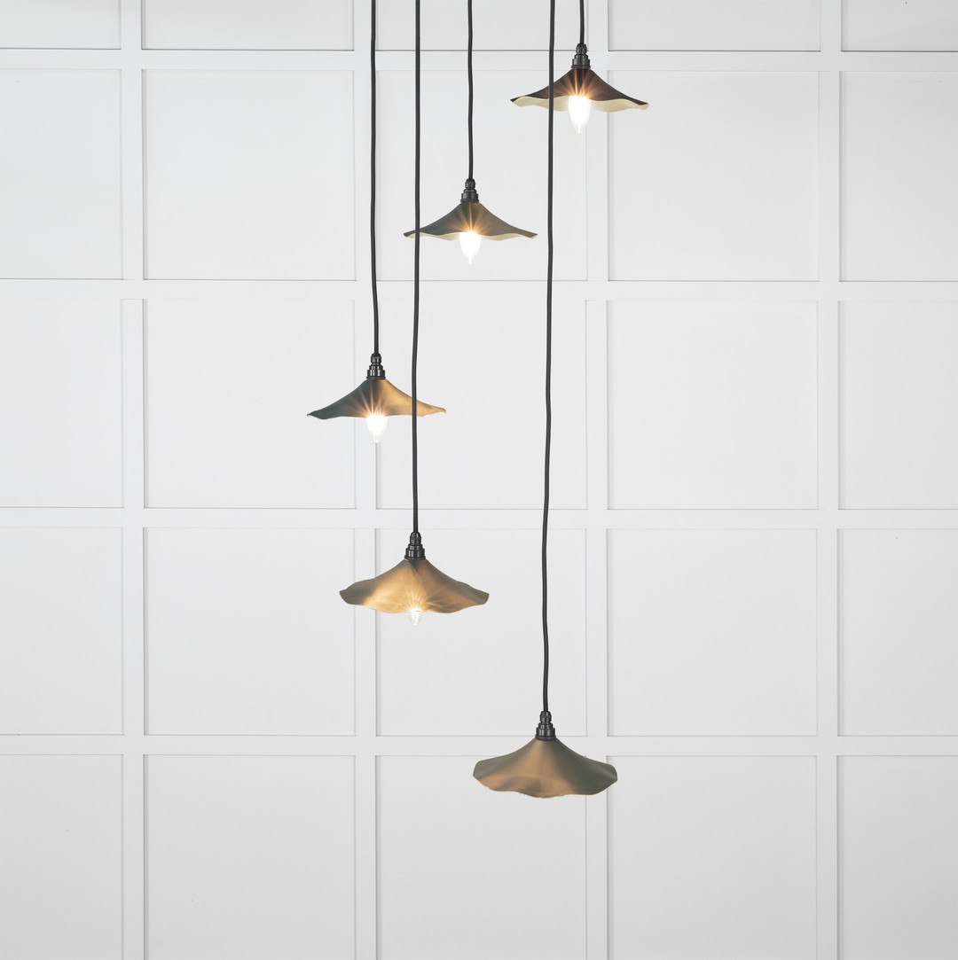 From the Anvil Smooth Brass Flora Cluster Pendant in Dingle 49728SDI