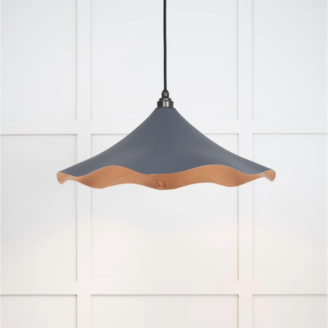 From the Anvil Smooth Copper Flora Pendant in Slate 49729SSL
